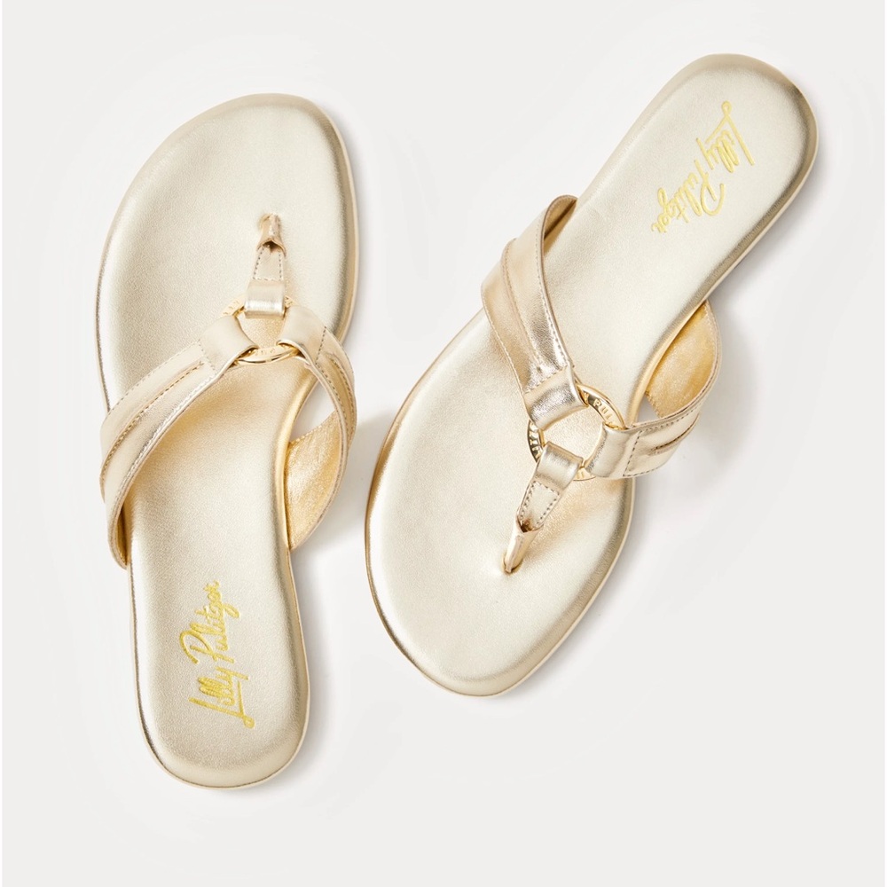 Lilly Pulitzer Metallic Gold Sandals
